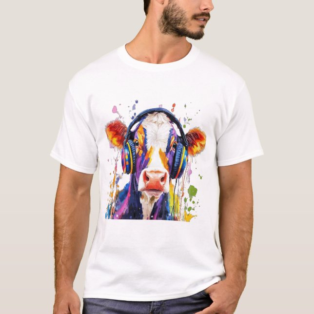 Colorful Highland Cow T-Shirt (Front)