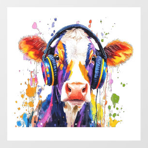 Colorful Highland Cow Wall Decal