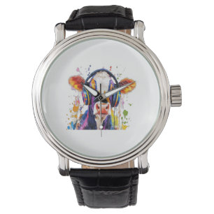 Colorful Highland Cow Watch