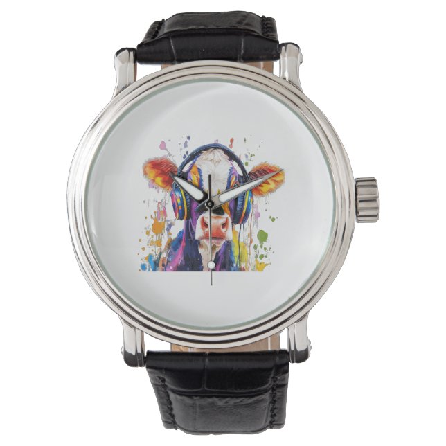 Colorful Highland Cow Watch (Front)