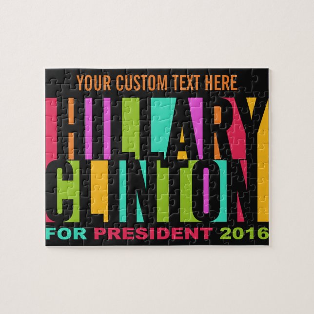 Colorful Hillary Clinton 2016 custom puzzle (Horizontal)