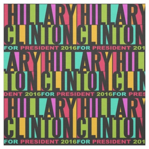 Colorful Hillary Clinton 2016 fabric