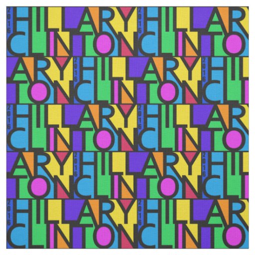Colorful Hillary Clinton 2016 fabric