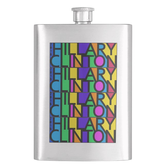 Colorful Hillary Clinton 2016 flask (Front)