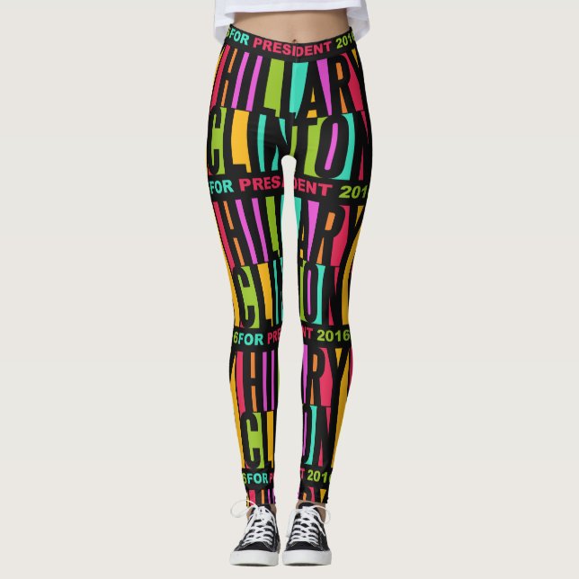 Colorful Hillary Clinton 2016 leggings (Front)