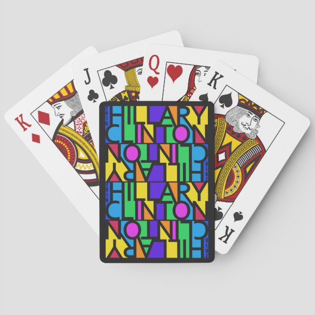 Colorful Hillary Clinton 2016 playing cards (Back)