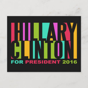 Colorful Hillary Clinton 2016 postcard