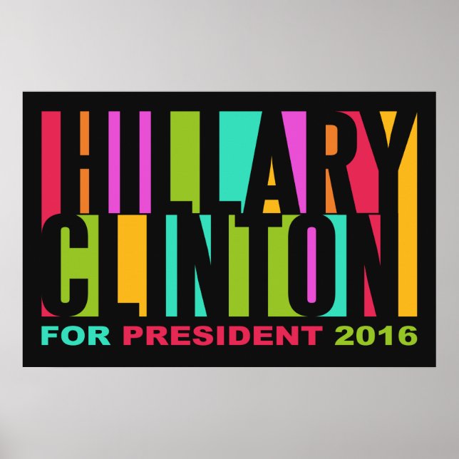 Colorful Hillary Clinton 2016 poster (Front)