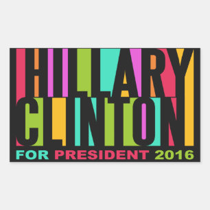 Colorful Hillary Clinton 2016 stickers