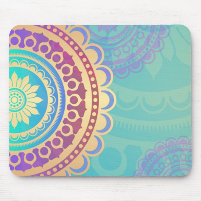 Colorful Hindu Art Pattern Mouse Pad (Front)