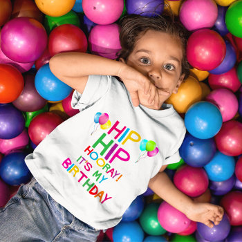 Colorful Hip Birthday  Baby T-shirt by MiniBrothers at Zazzle