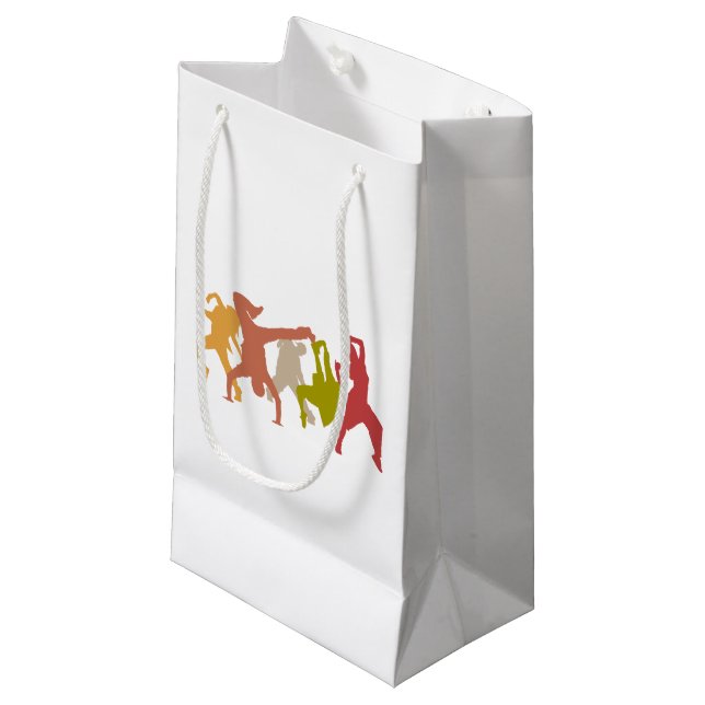 Colorful Hip Hop Dancers Small Gift Bag (Front Angled)