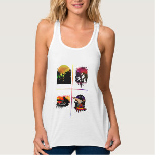 Colorful Hip Hop Elements Tank MC DJ Breakdance Top