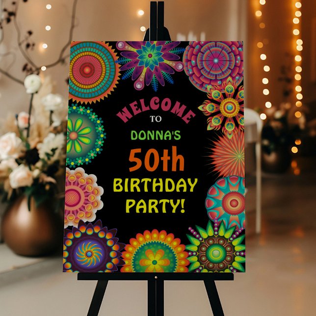 Colorful Hippie 70's Birthday Welcome Sign (Creator Uploaded)