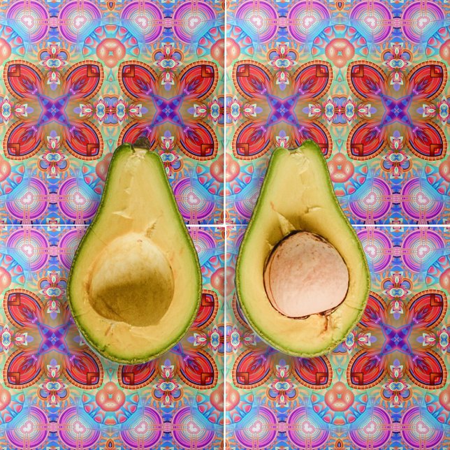 Colorful Hippie Boho Kaleidoscopic Fractal Art  Ceramic Tile (Creator Uploaded)