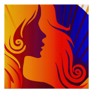 Colorful Hippie BOHO Woman Poster