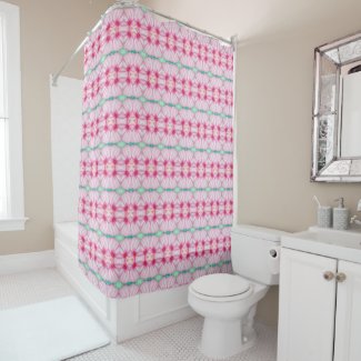 Colorful Hippie Chic Pink Abstract Pattern  Shower Curtain