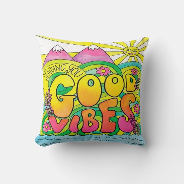 Colorful Hippie Design Cushion (Front)
