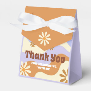 Colorful Hippie Flower Retro Groovy Sweet 16 Favor Boxes