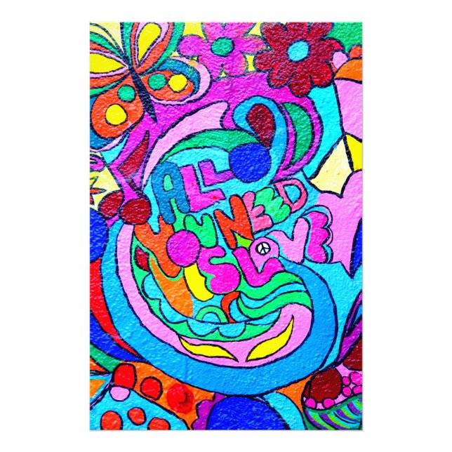 colorful hippie love photo print (Front)