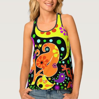 Colorful Hippie Paisley Print Tank Top by macdesigns2 at Zazzle