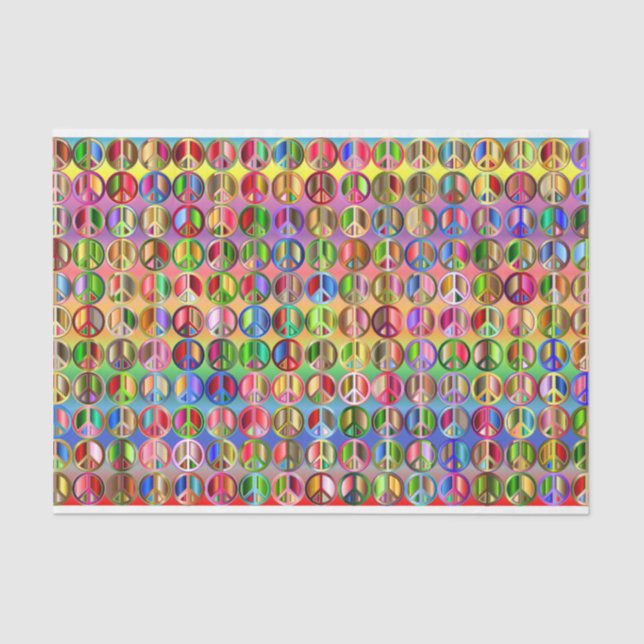 Colorful Hippie Peace Decoupage Tissue Paper (Front)