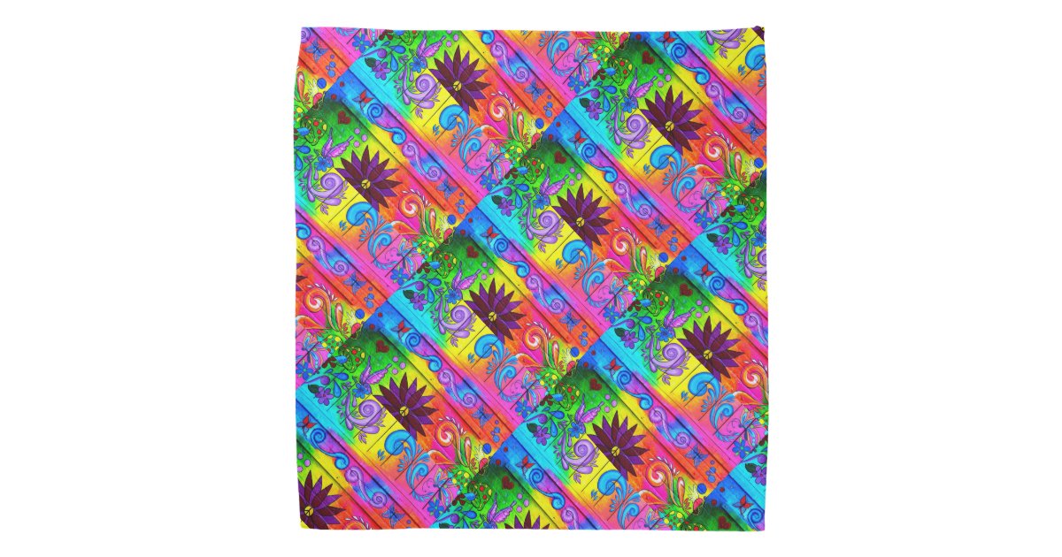 colorful hippie psychedelic bandana | Zazzle.com