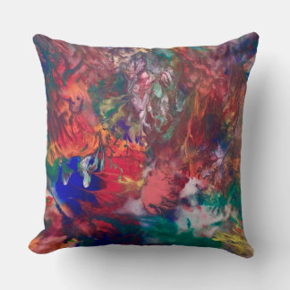 Colorful Hippie Rainbow Boho Throw Pillow Lumbar