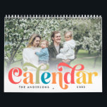 Colorful Hippie Retro 70s Family Photo Calendar<br><div class="desc">Be funky and hippie with this trendy calendar in colorful retro 70s style with lovely family photos on each month which you can personalize.</div>