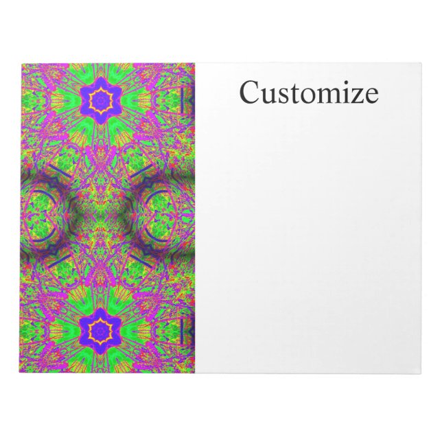 Colorful hippie-style psychedelic  notepad (Front)