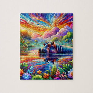 Colorful Hippo Jigsaw Puzzle