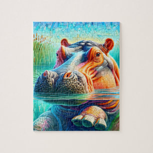 Colorful Hippo Jigsaw Puzzle