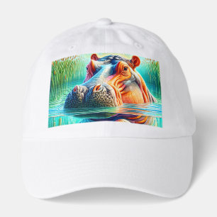 Colorful Hippo Truckers Hat