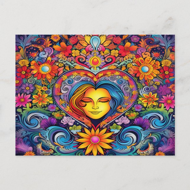 Colorful Hippy Chic Postcard (Front)