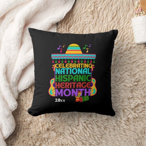 Colorful HISPANIC HERITAGE MONTH Throw Pillow