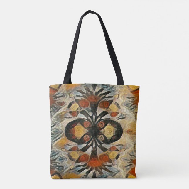 Colorful Hmong Pattern Art Tote Bag (Back)