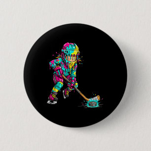 Colorful Hockey Ice Cream Drip Player Button