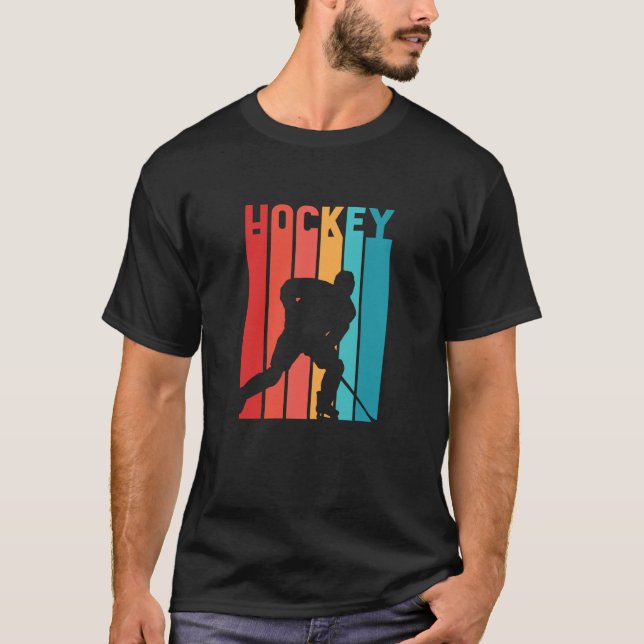 Colorful Hockey Player Best Gift T-Shirt (Front)