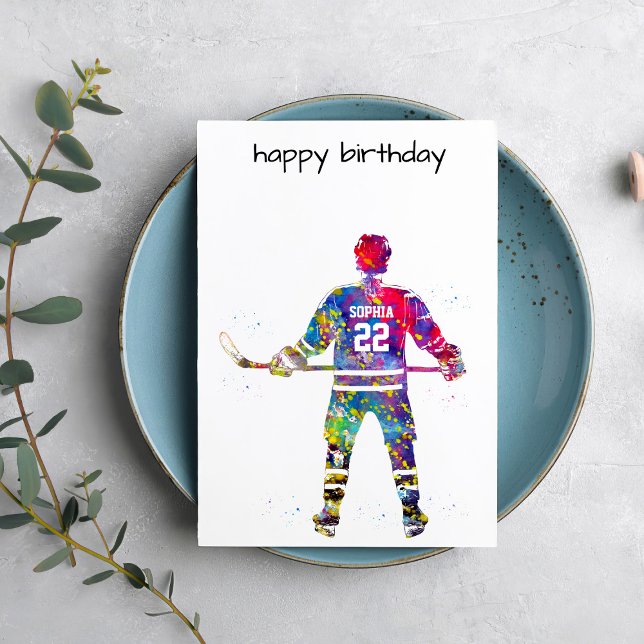 Colorful Hockey Player Card (Creator Uploaded)