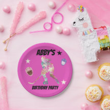 Colorful Hockey Player  Paper Plates