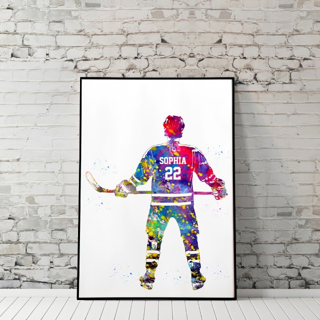 Colorful Hockey Player Poster (Creator Uploaded)