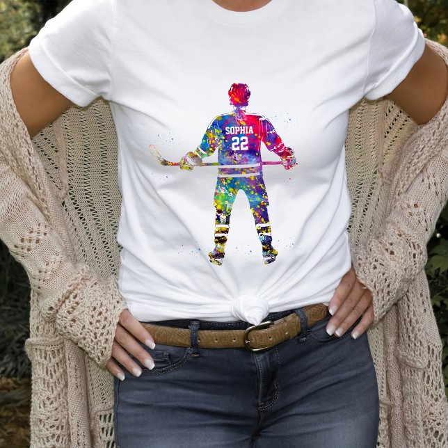 Colorful Hockey Player T-Shirt (Creator Uploaded)