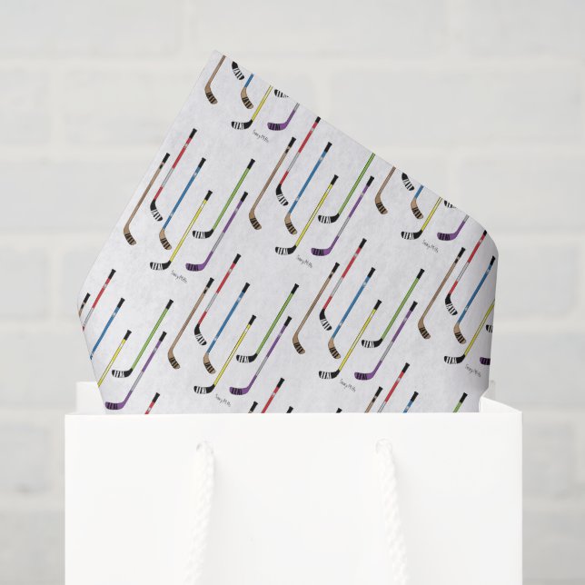 Colorful Hockey Sticks and Puck Tissue Paper (Gift Bag)
