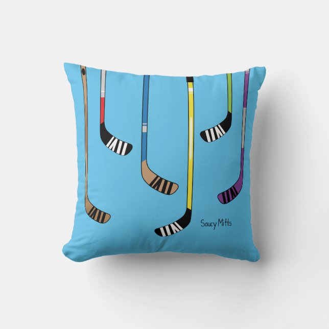 Colorful Hockey Sticks Pillow (Front)