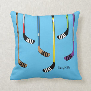 Colorful Hockey Sticks Pillow