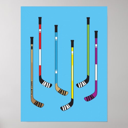 Colorful Hockey Sticks Poster