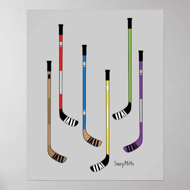 Colorful Hockey Sticks Poster (Front)