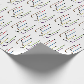Colorful Hockey Sticks Small Pattern Wrapping Paper
