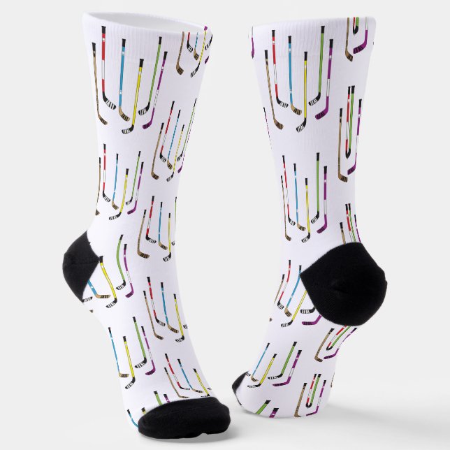 Colorful Hockey Sticks Socks (Angled)