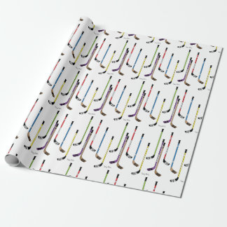 Colorful Hockey Sticks Wrapping Paper